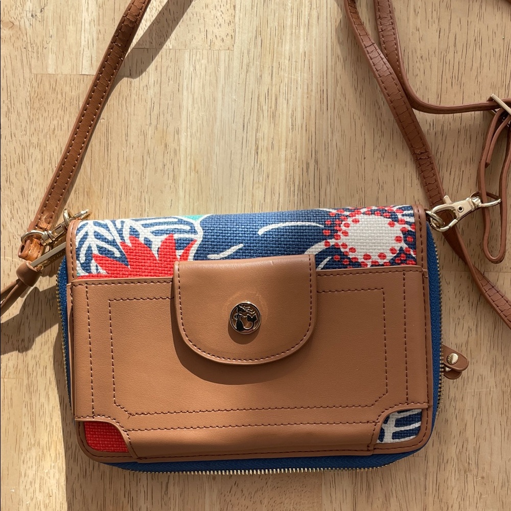 Spartina Floral Tan Crossbody Bag
